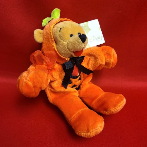 Disney Pooh in Pumpkin Suit Bean Bag Plush - Picture 5 of 12
